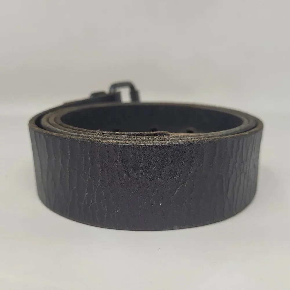 Gap Belt Mens‎ 36 Black Leather Contrast Stitch Utility Industrial Rugged Casual